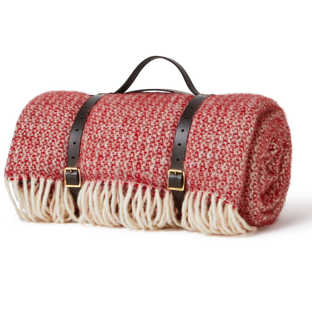 Tweedmill Polo Picnic Rug, lllusion Red & Silver