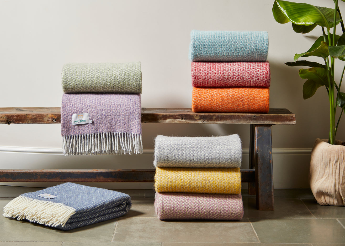 Tweedmill Illusion Pure New Wool Throw Blanket, Pumpkin