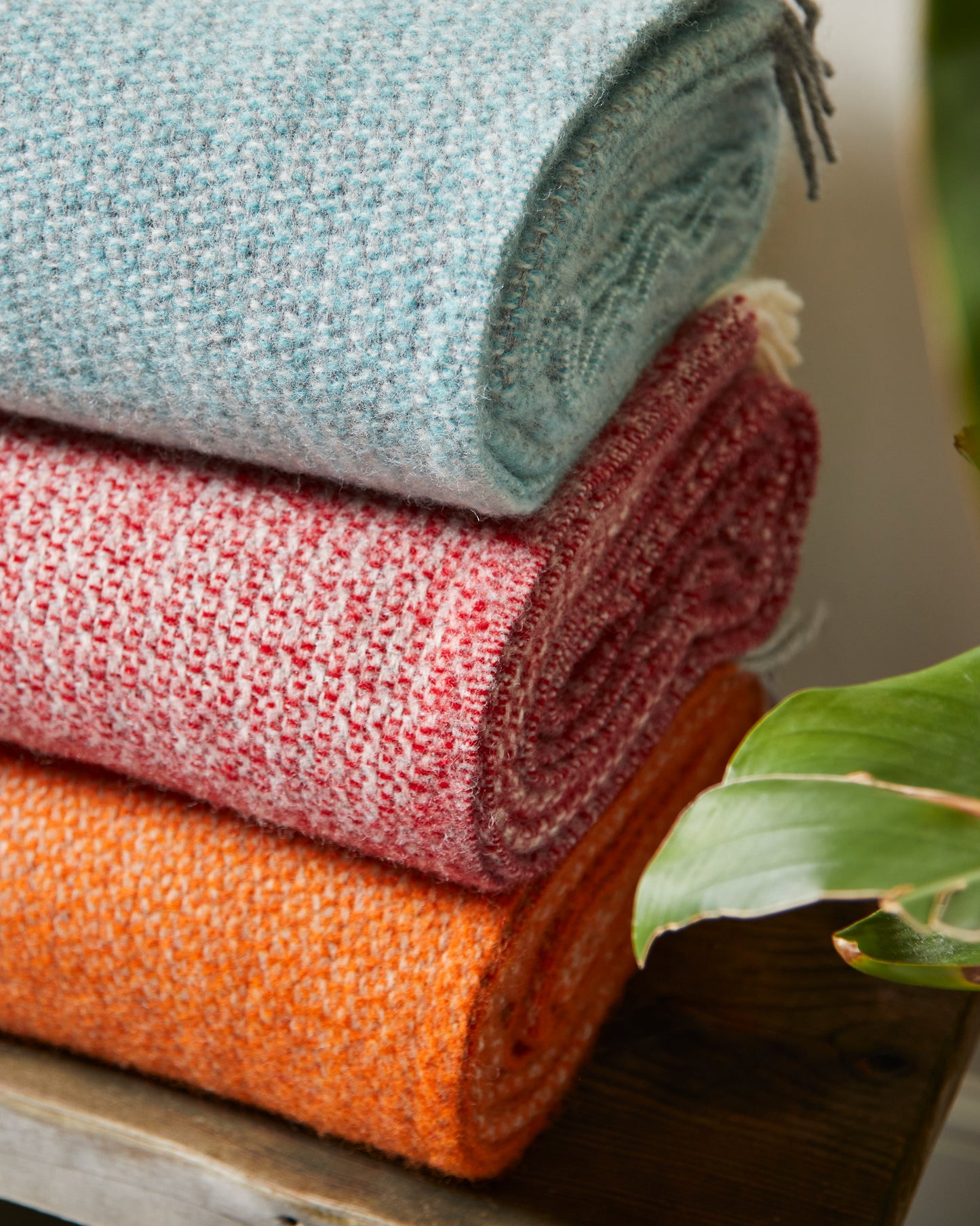 Tweedmill Illusion Pure New Wool Throw Blanket, Pumpkin