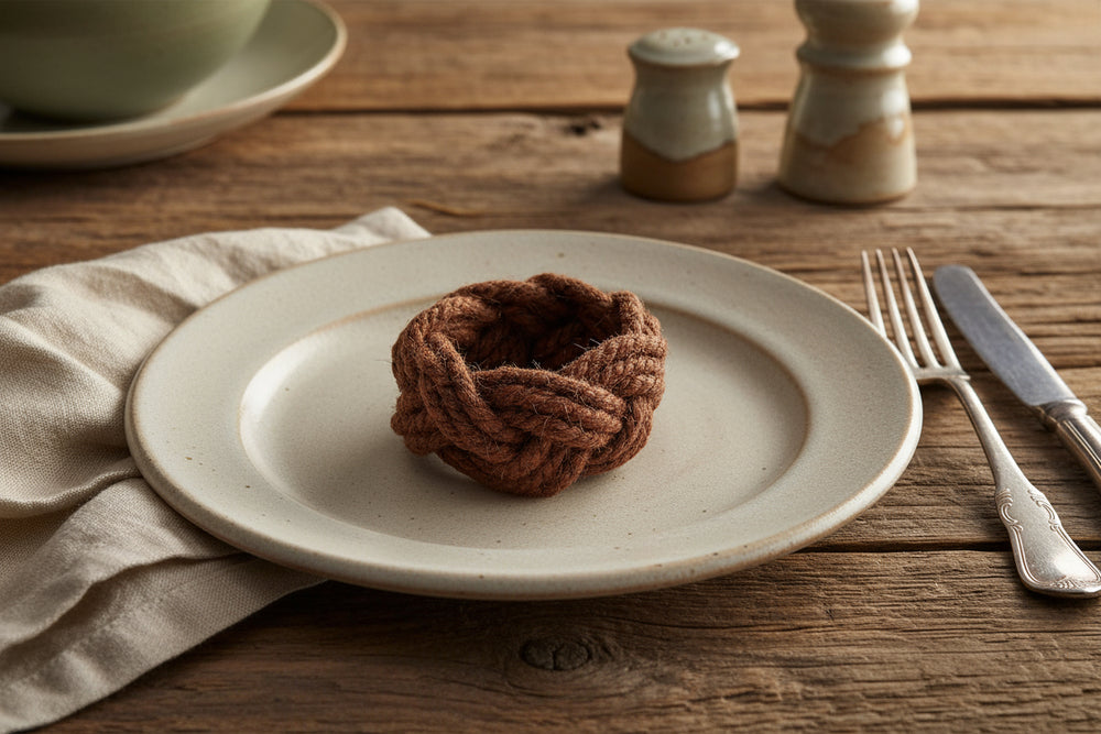 Walton & Co Jute Napkin Ring, Conker
