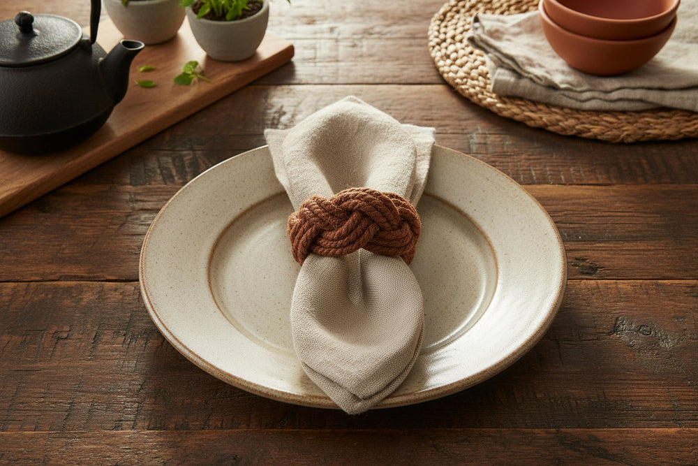 Walton & Co Jute Napkin Ring, Conker