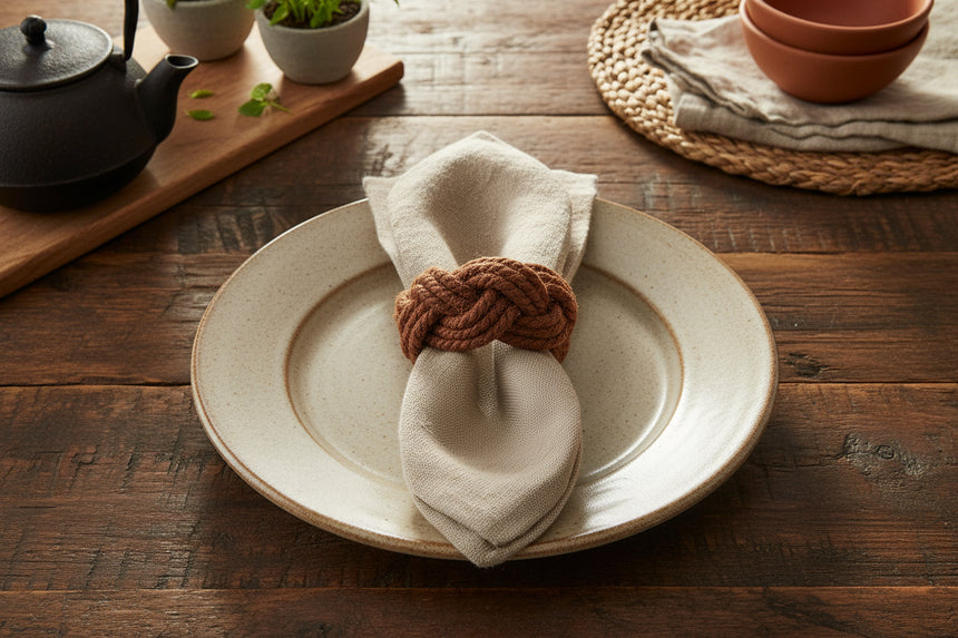 Walton & Co Jute Napkin Ring, Conker