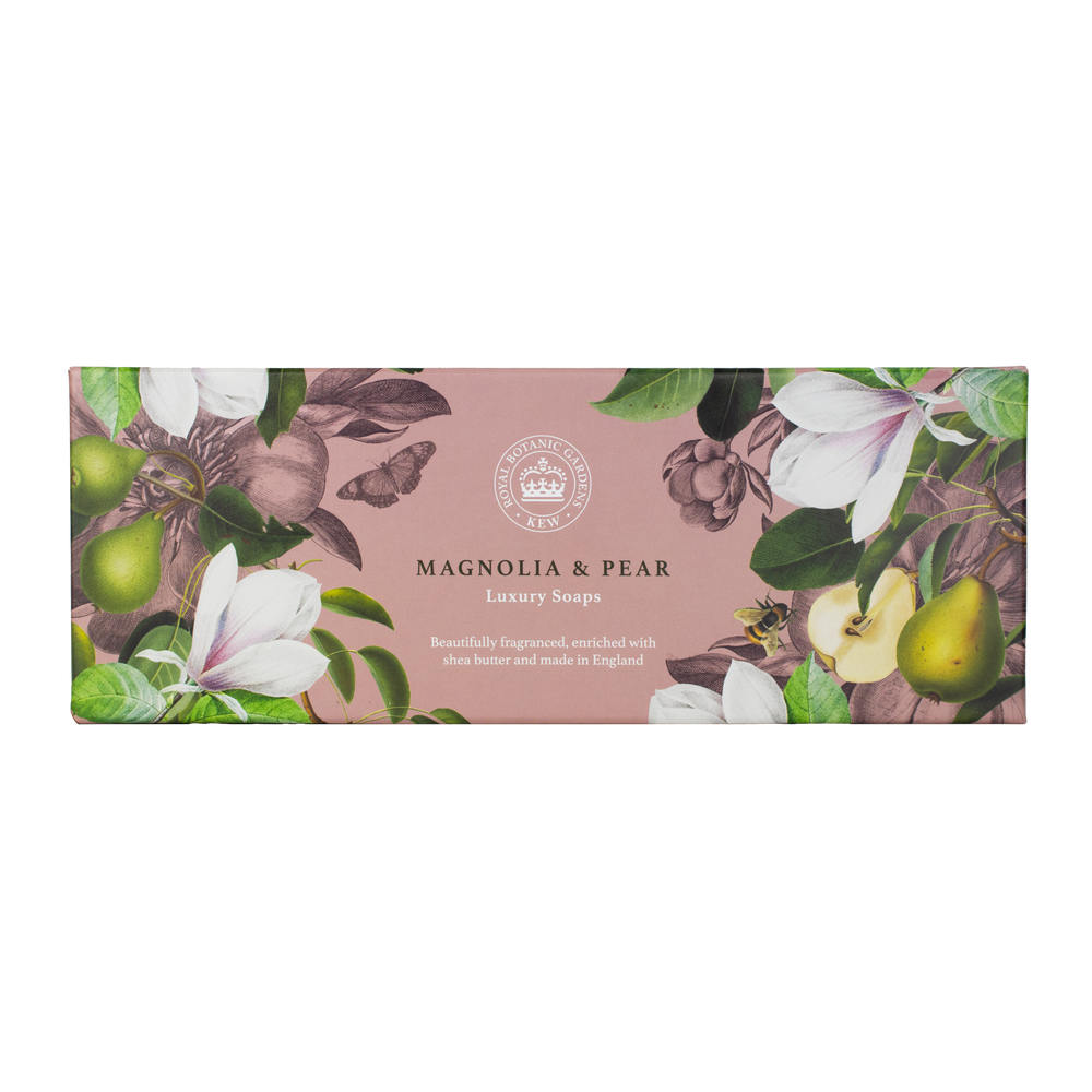 The English Soap Company Kew Gardens, Magnolia & Pear Triple Soap Gift Box