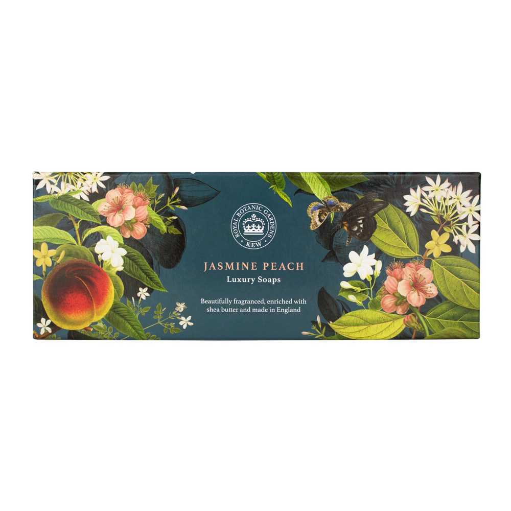 The English Soap Company Kew Gardens, Jasmine Peach Triple Soap Gift Box