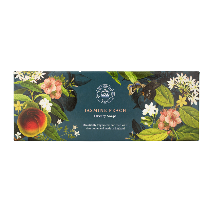 The English Soap Company Kew Gardens, Jasmine Peach Triple Soap Gift Box