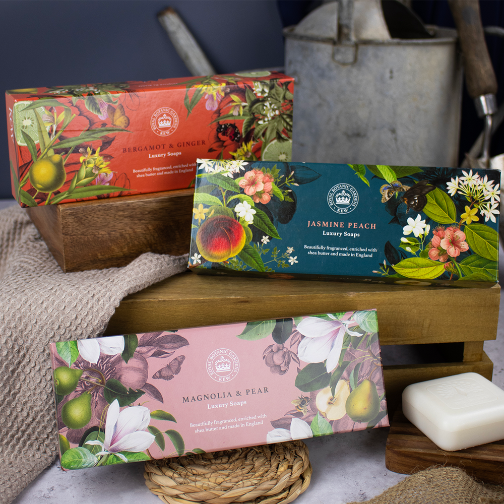 The English Soap Company Kew Gardens, Jasmine Peach Triple Soap Gift Box