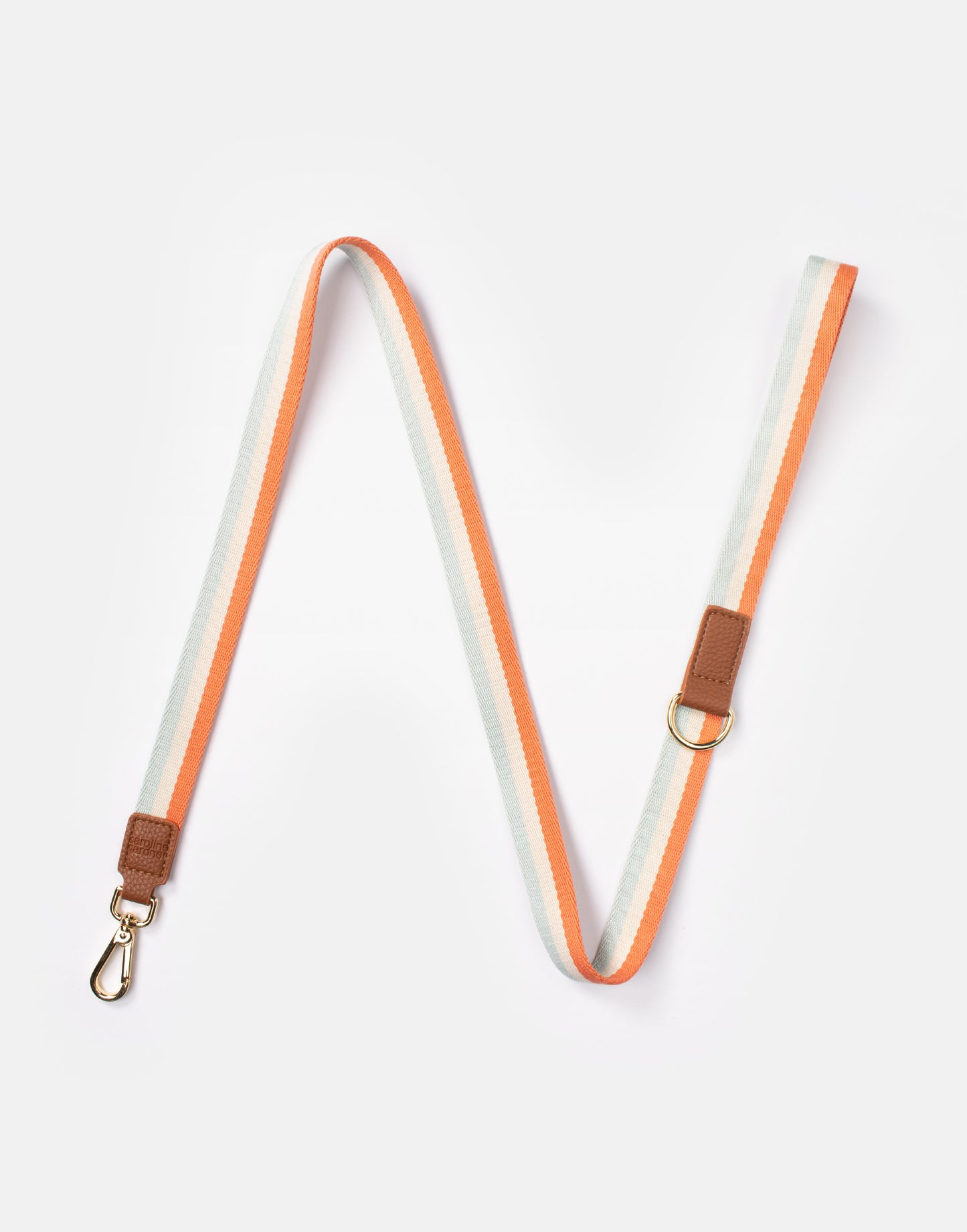 Caroline Gardner Cotton Dog Lead, Blue/Coral Stripes