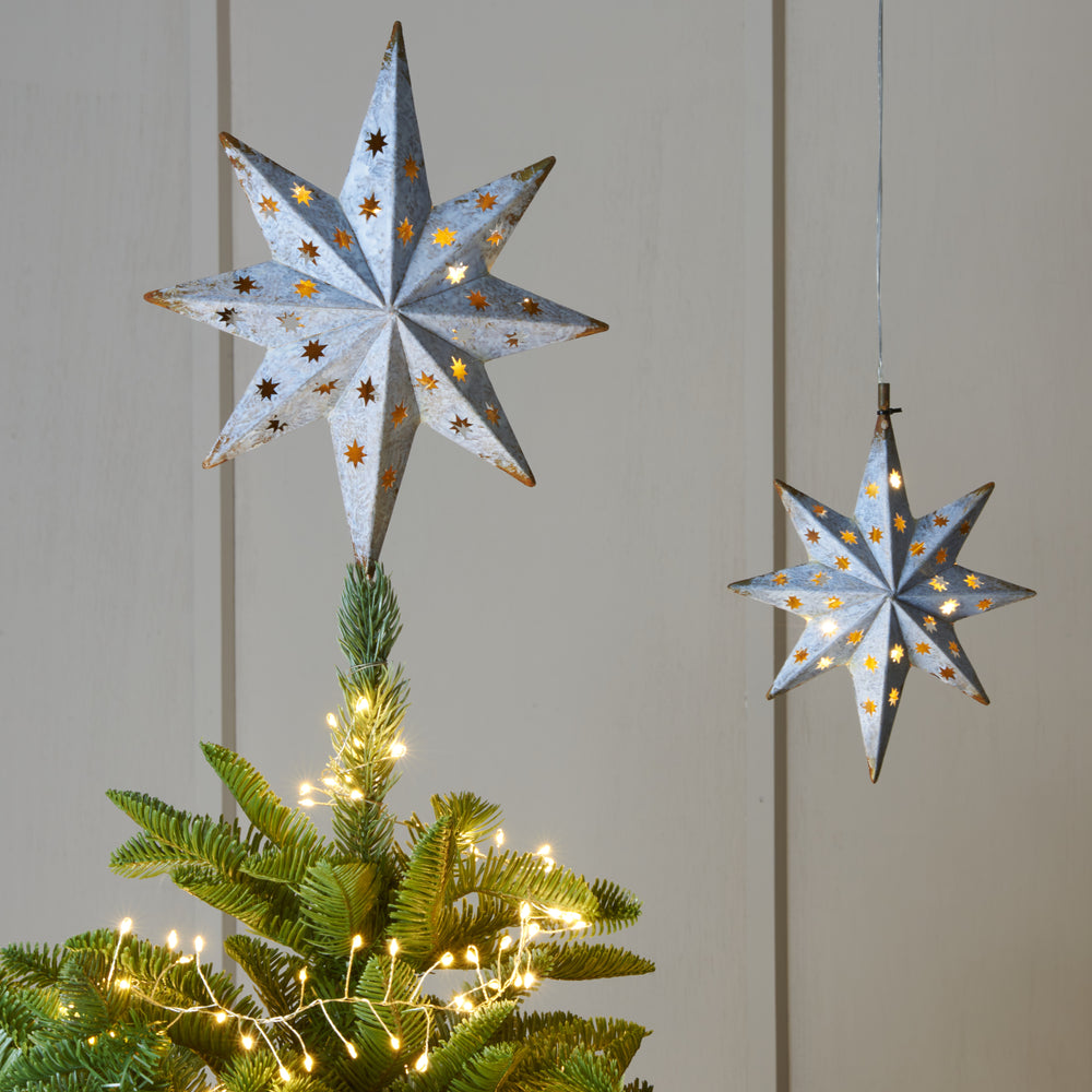 LED Metal Hanging Star Light, White