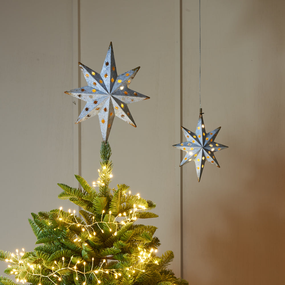 LED Metal Hanging Star Light, White