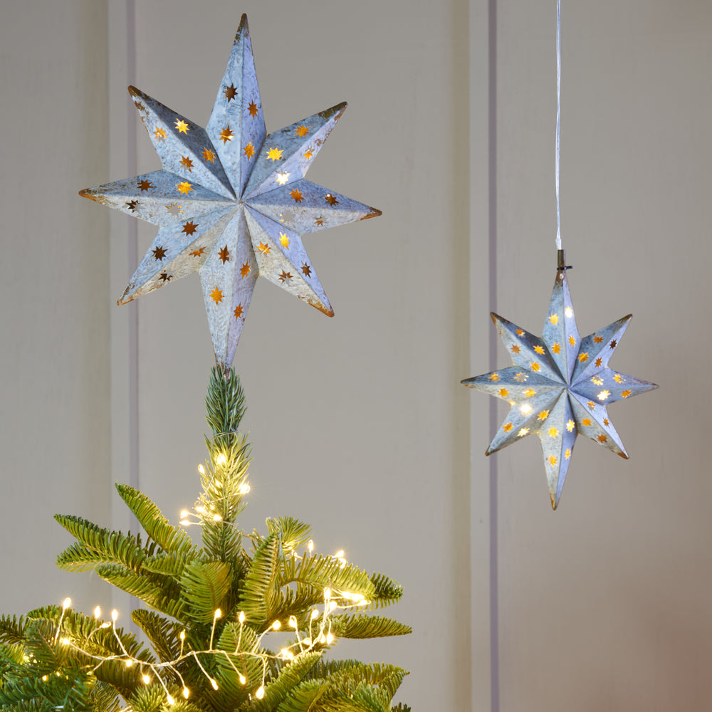 LED Metal Hanging Star Light, White