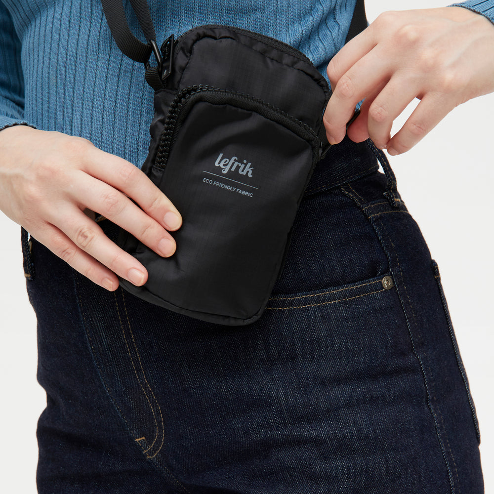 Lefrik Amsterdam Cross Body Phone Bag, Black