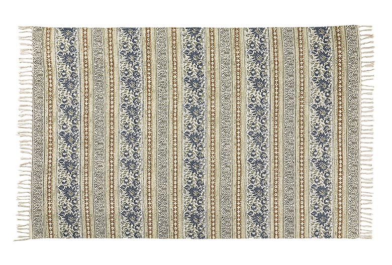 Walton & Co Loire Hand Printed Cotton Rug 120 x 180cm