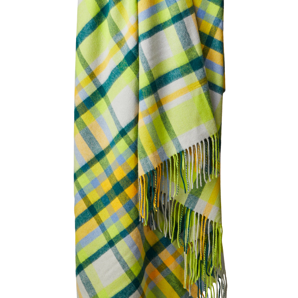 Tweedmill Lambswool Throw, Bright Check, Citrus