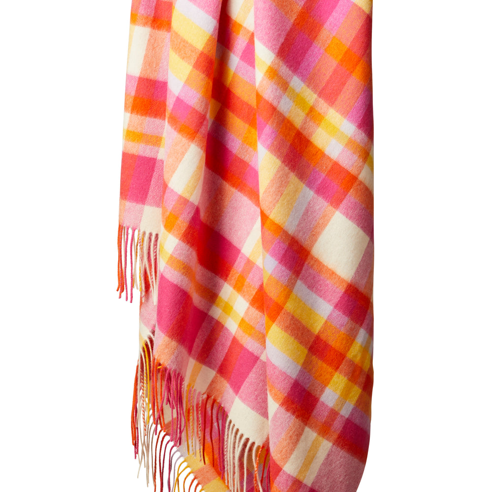 Tweedmill Lambswool Throw, Bright Check Rio