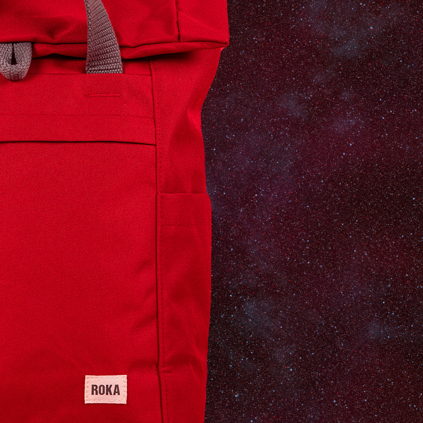 Roka London Finchley Sustainable Canvas Rucksack, Mars Red