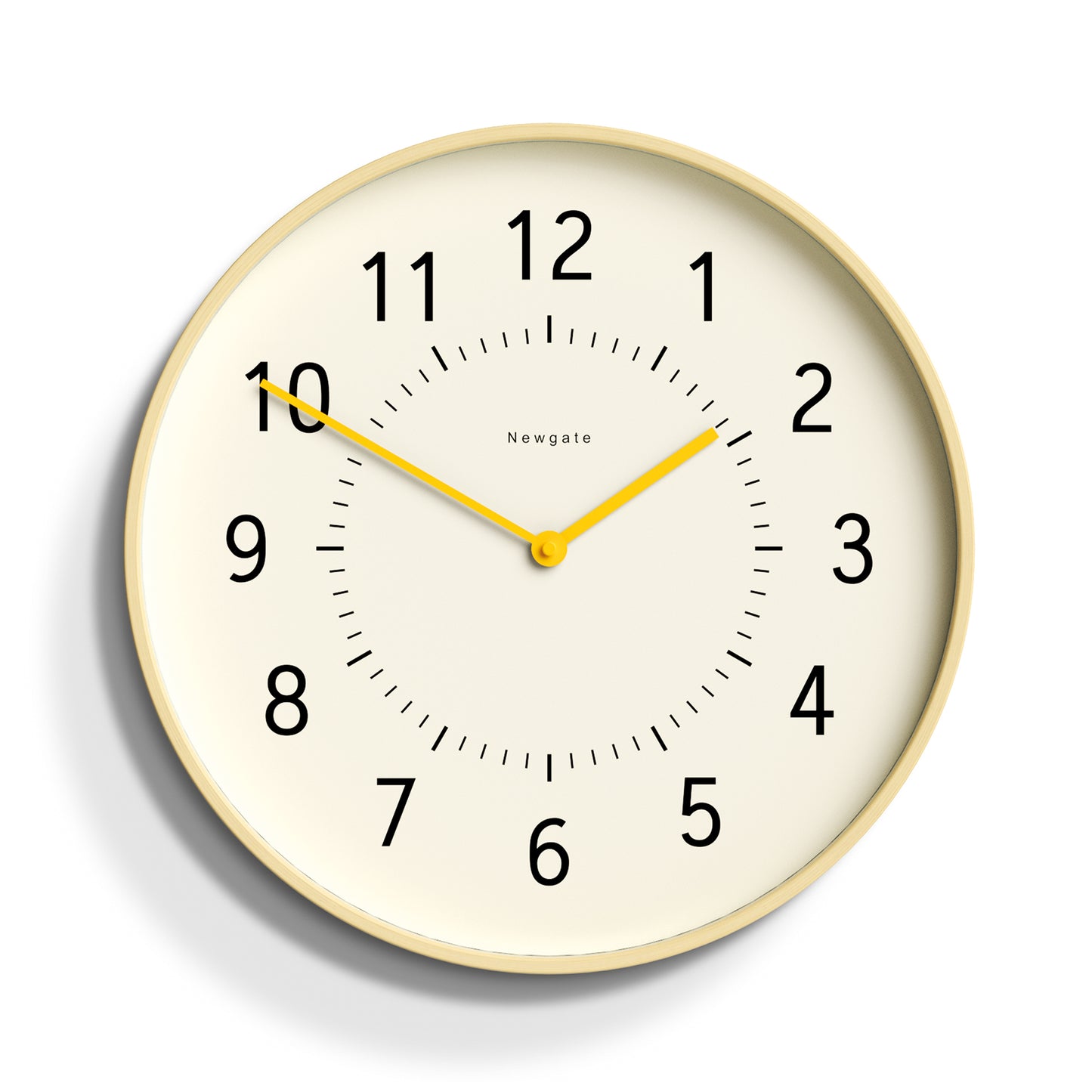 Newgate Monopoly Wall Clock Light Wood, Yellow Hands