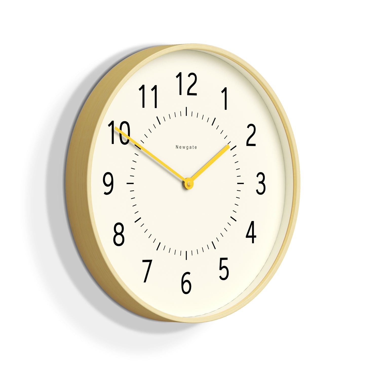 Newgate Monopoly Wall Clock Light Wood, Yellow Hands