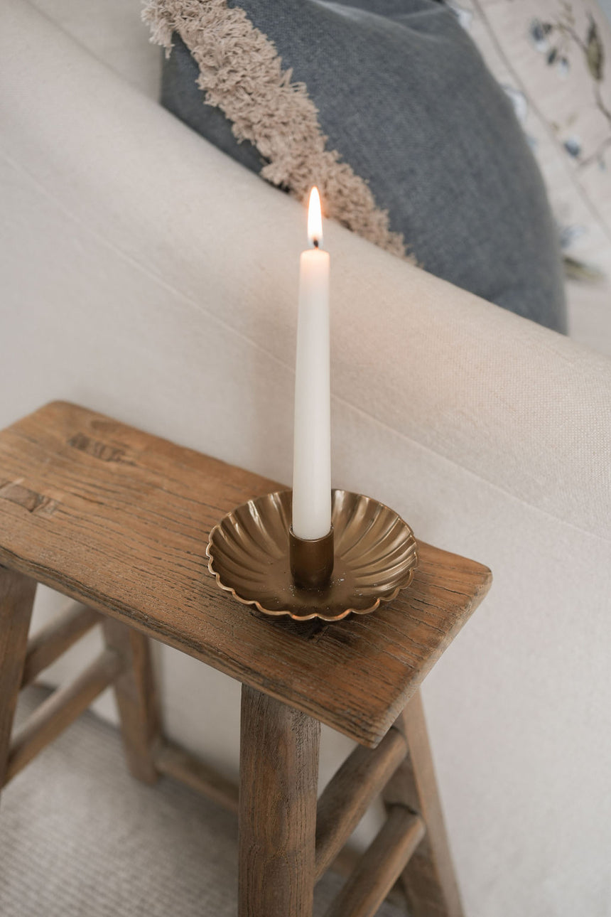 Morgan Wright Scalloped Metal Candle Holder