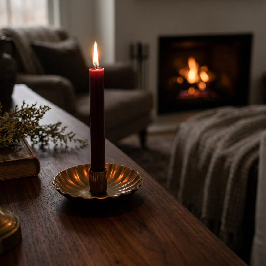 Morgan Wright Scalloped Metal Candle Holder