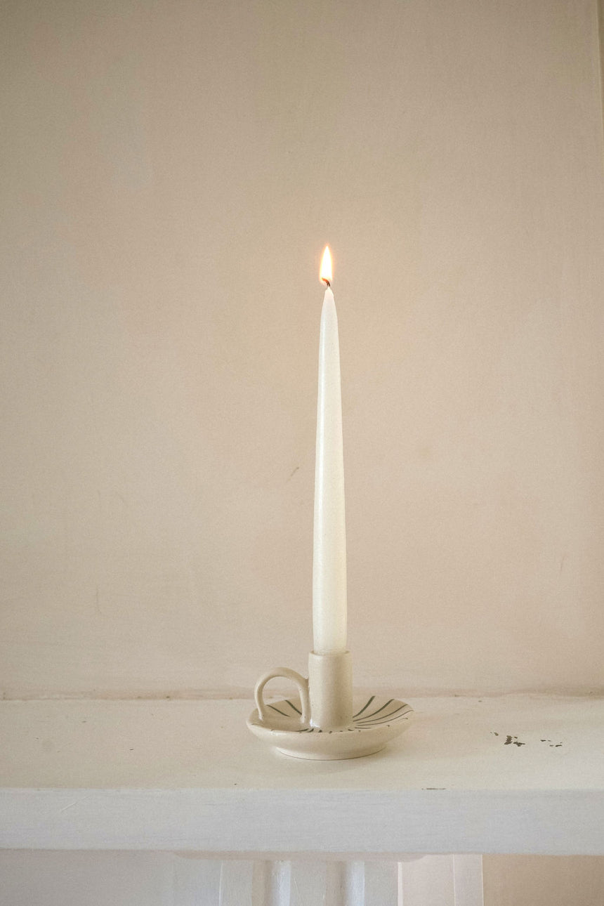 Morgan Wright Wee Willy Winkee Ceramic Candle Holder, Forest Pinstripe