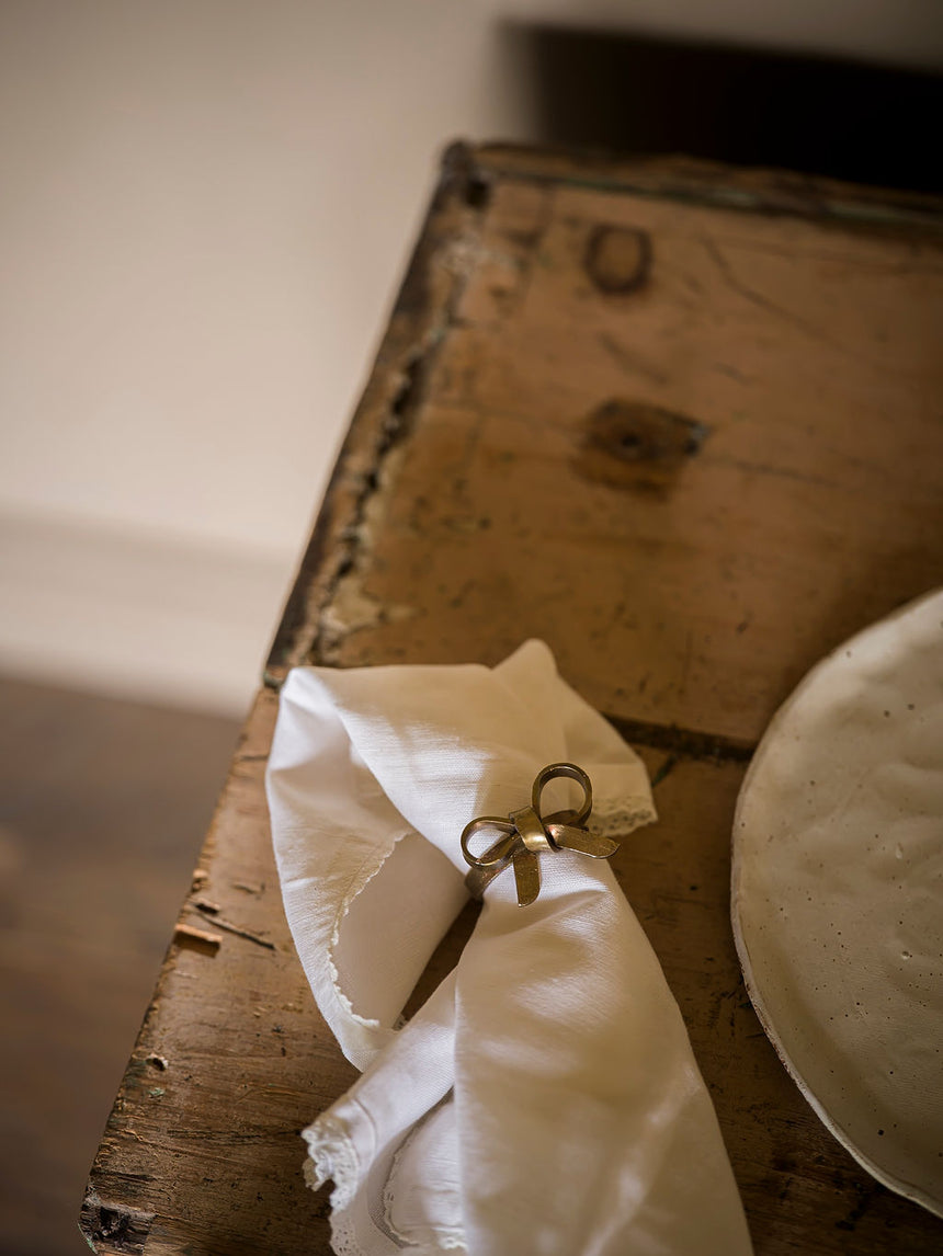 Morgan Wright Linen & Lace Napkin, White (Set of 4)