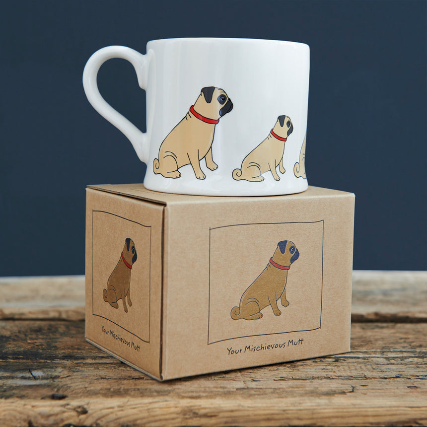 Sweet William Ceramic Mug, Pug
