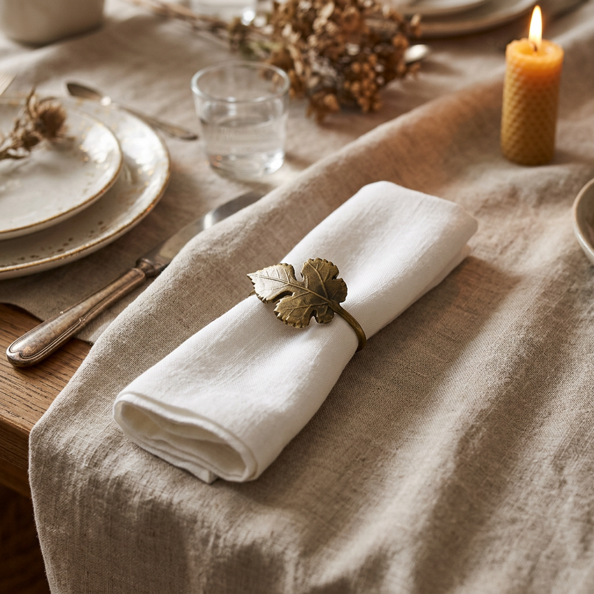Walton & Co Antique Gold Leaf Napkin Ring