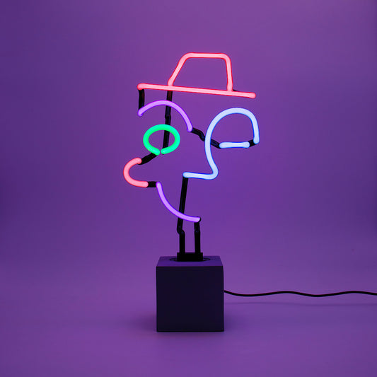 Locomotion Neon Table Light, Wink Face
