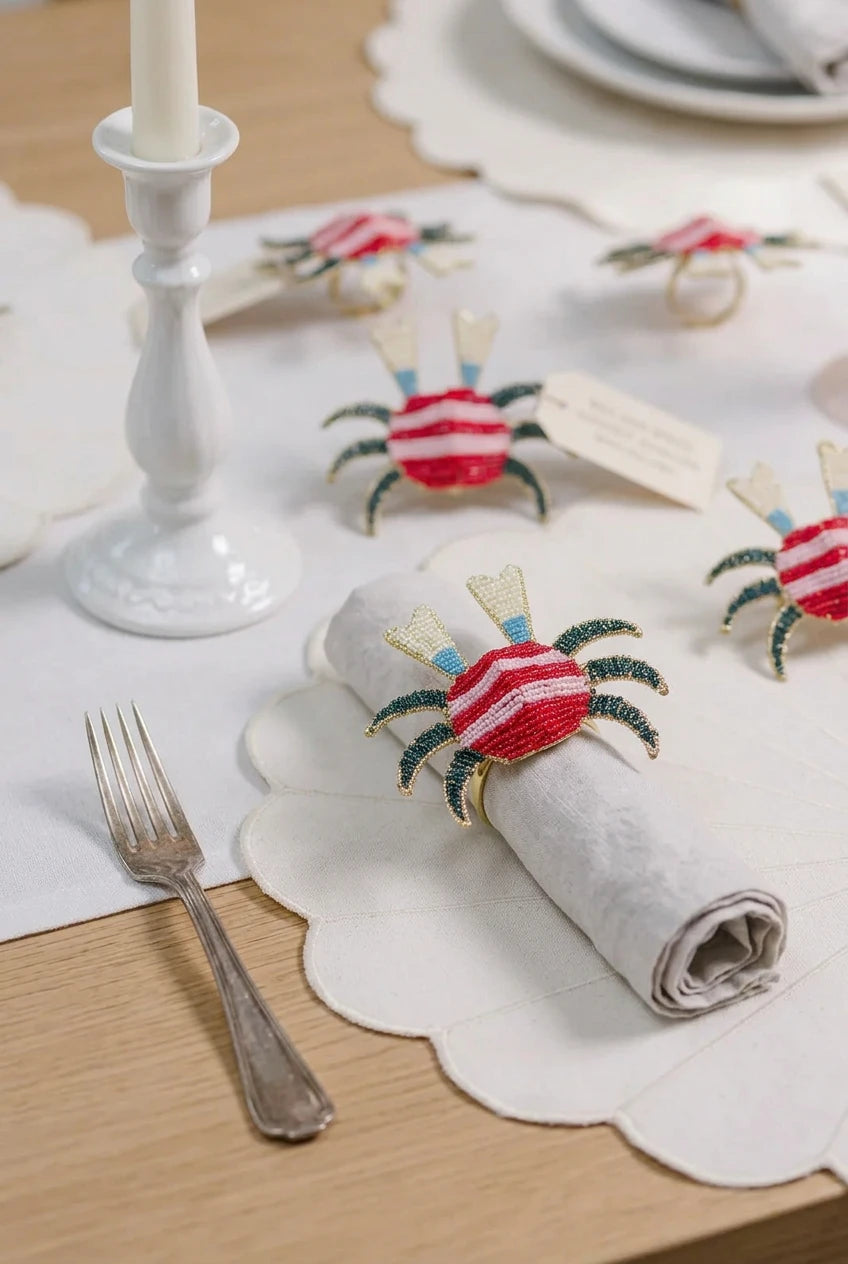 Yvonne Ellen Beaded Crab Napkin Rings