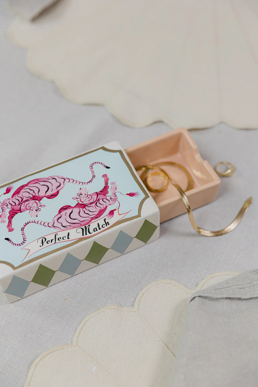 Yvonne Ellen Tiger Matchbox Trinket Box