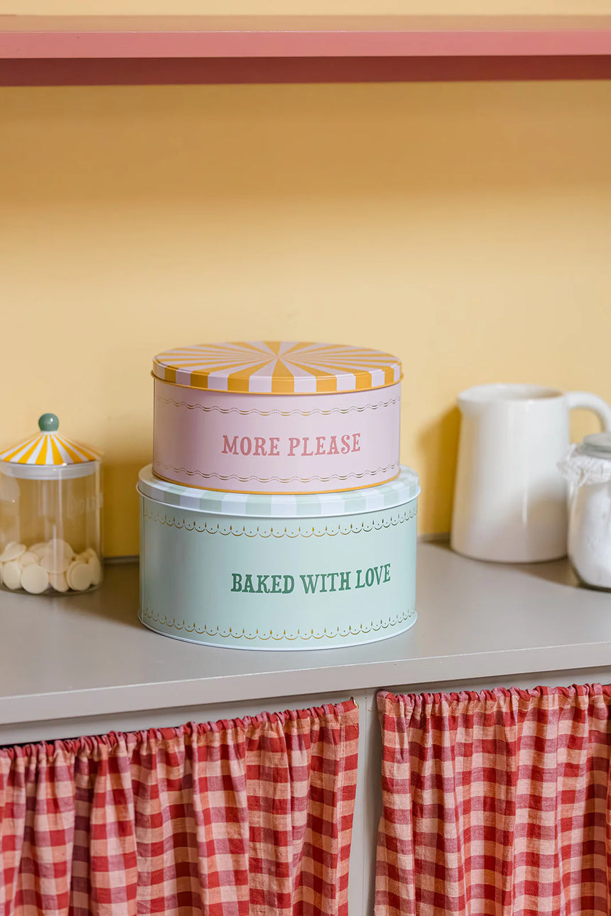Yvonne Ellen Round Cake Tins, Slogan (Set Of 2 )