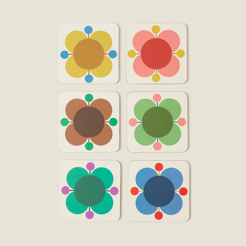 Orla Kiely Atomic Flower Coasters (Set Of 6 )