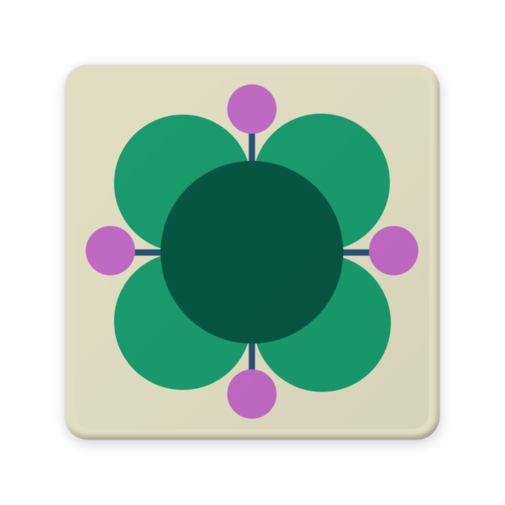 Geometric design coaster on a beige background