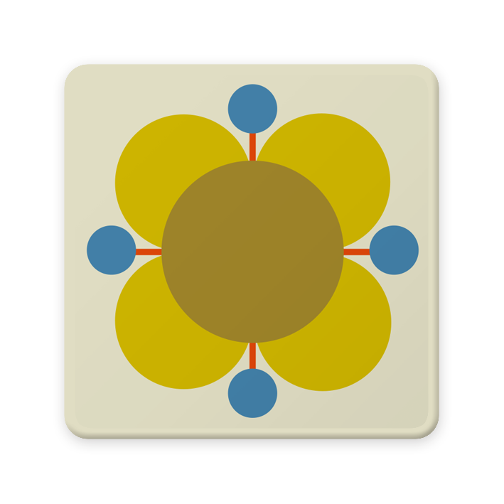 Orla Kiely Atomic Flower Coasters (Set Of 6 )