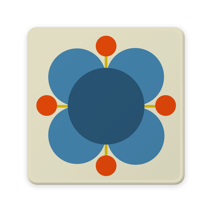 Orla Kiely Atomic Flower Coasters (Set Of 6 )