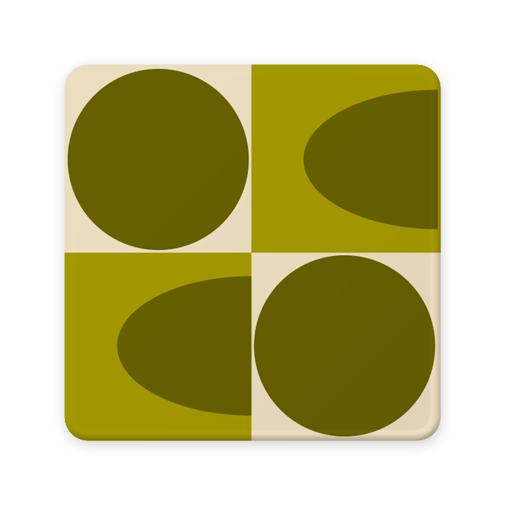 Orla Kiely Spot Square Oval Coasters (Set Of 4 )