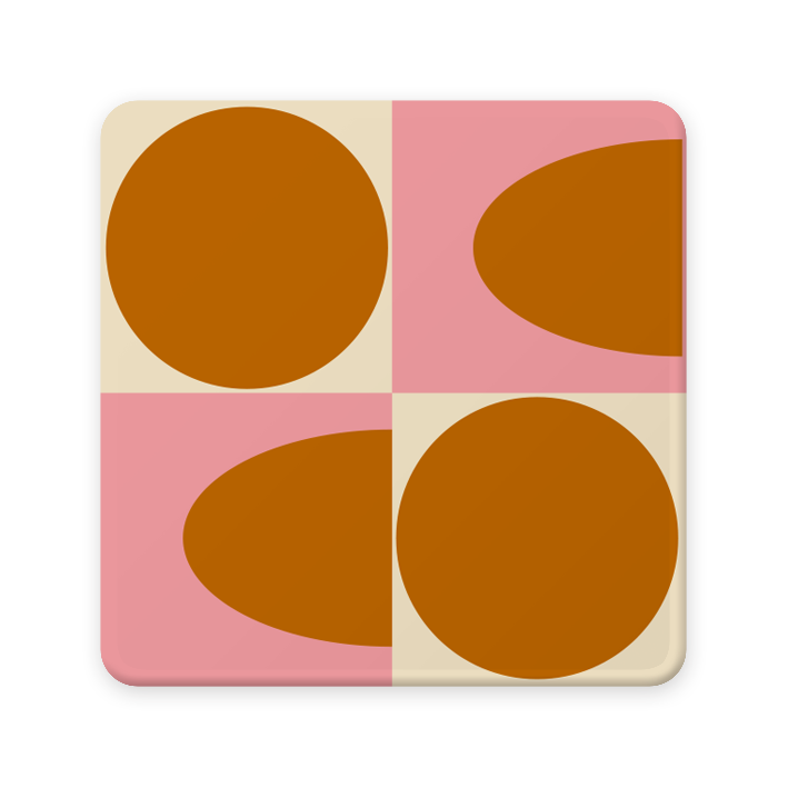 Orla Kiely Spot Square Oval Coasters (Set Of 4 )