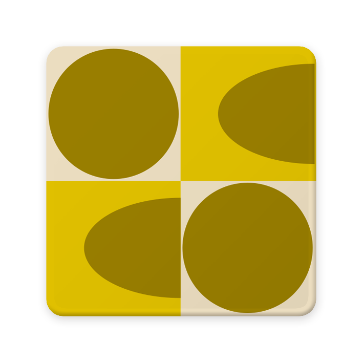 Orla Kiely Spot Square Oval Coasters (Set Of 4 )