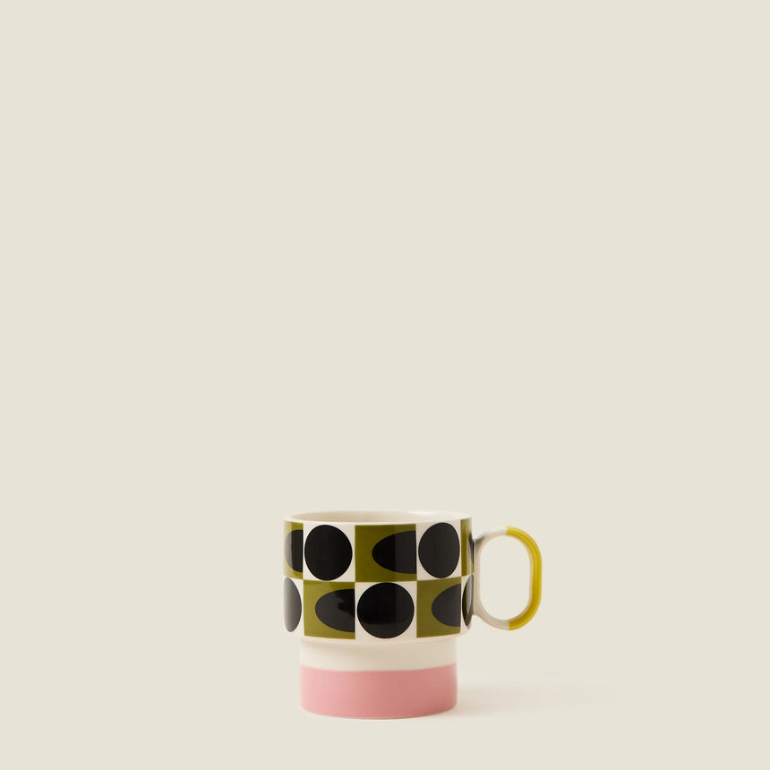 Orla Kiely Spot Square Oval Stripe Stacking Mug