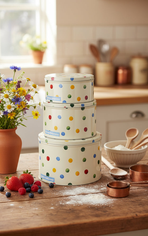 Emma Bridgewater Round Cake Tins, Polka Dots (Set Of 3)