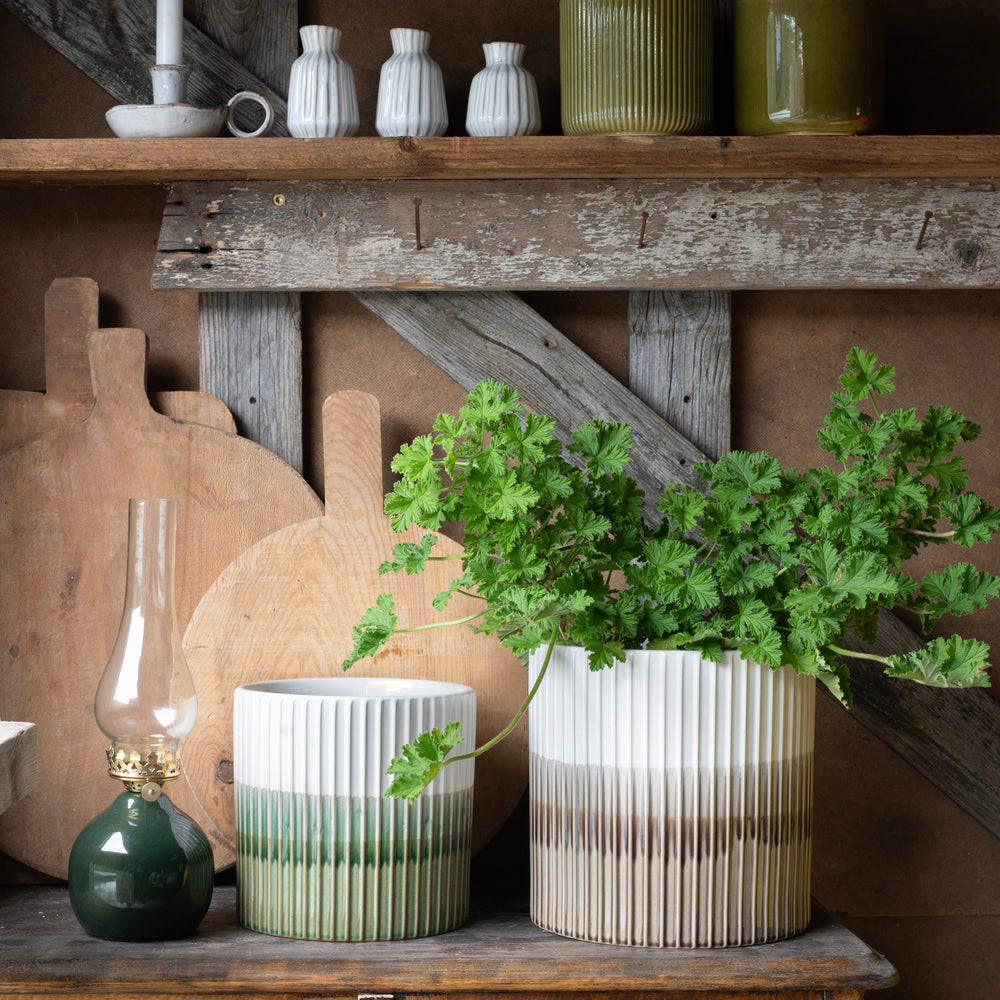 Wikholm Alessia Ceramic Plant Pot, Green