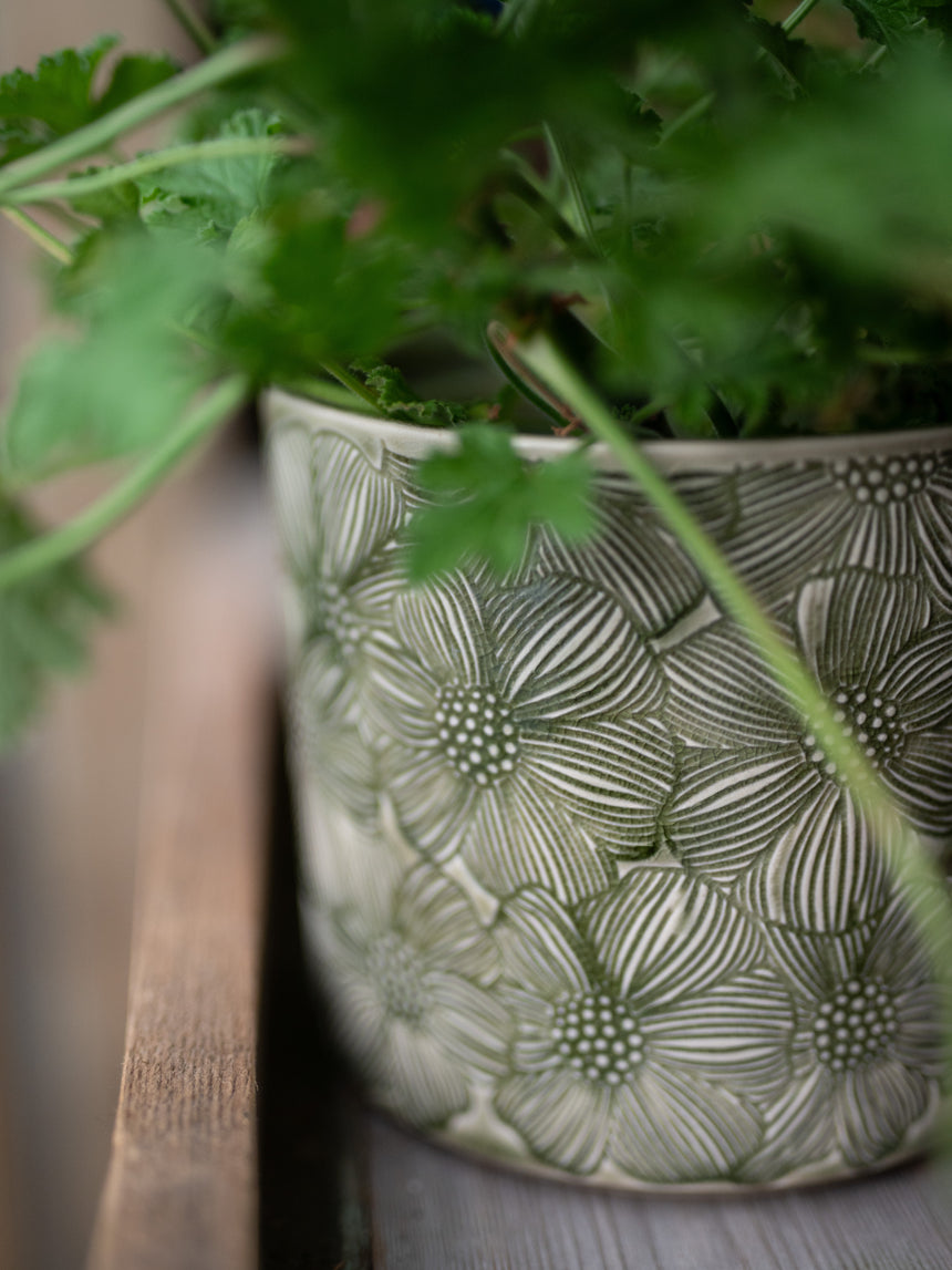 Wikholm  Meave Ceramic Plant Pot, Green