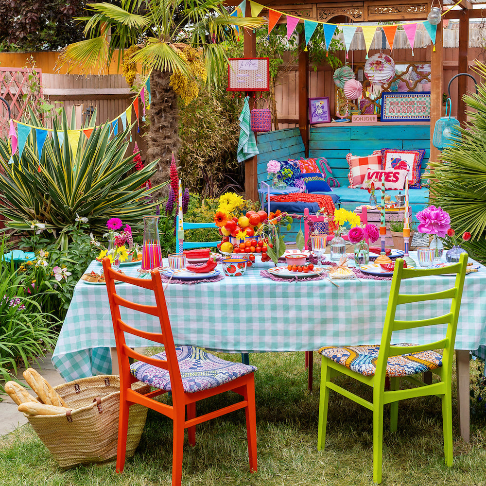 Talking Tables Bon Appetit Gingham Cotton Tablecloth, Mint