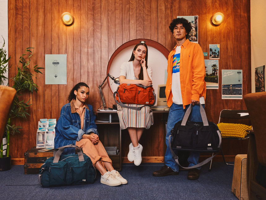 Roka London Gatwick Small Duffel Bag, Rooibos (Recycled Canvas)