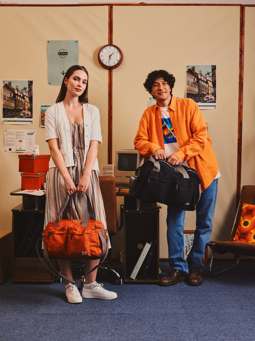 Roka London Gatwick Small Duffel Bag, Rooibos (Recycled Canvas)