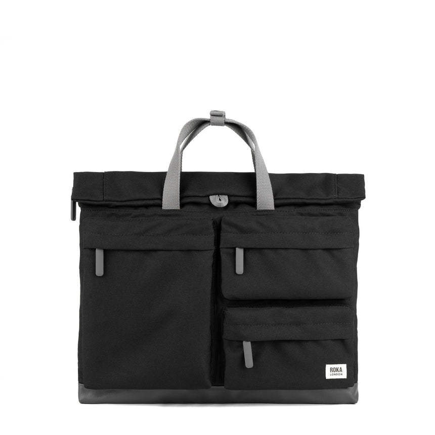 Roka London Blackfriars Messenger Bag, Ash (Recycled Canvas)