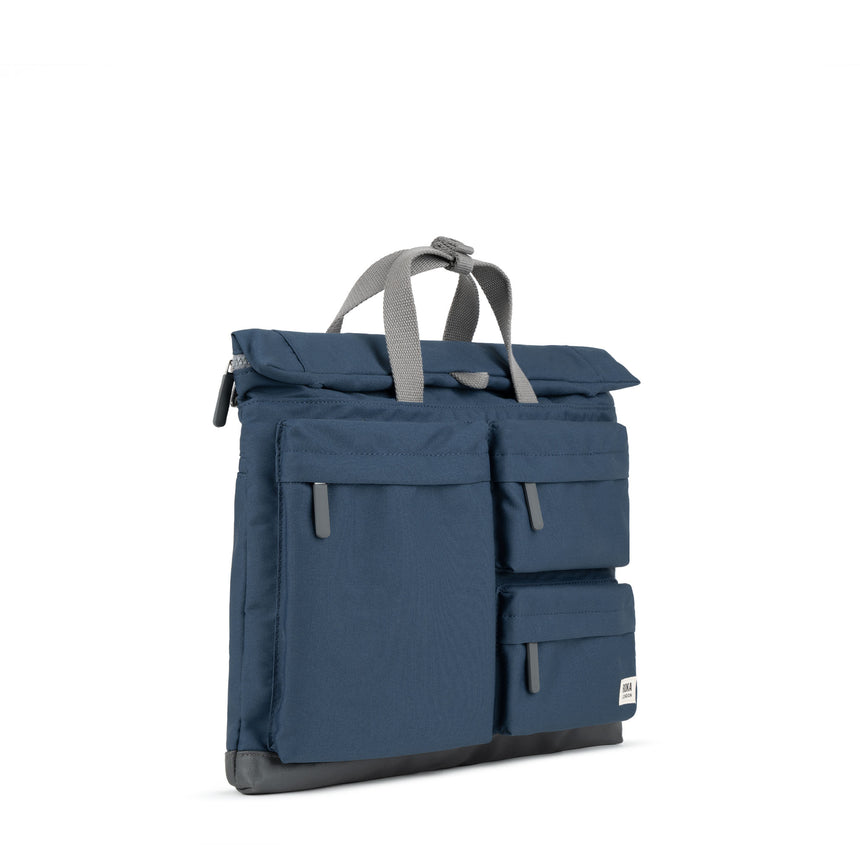 Roka London Blackfriars Messenger Bag, Deep Blue (Recycled Canvas)