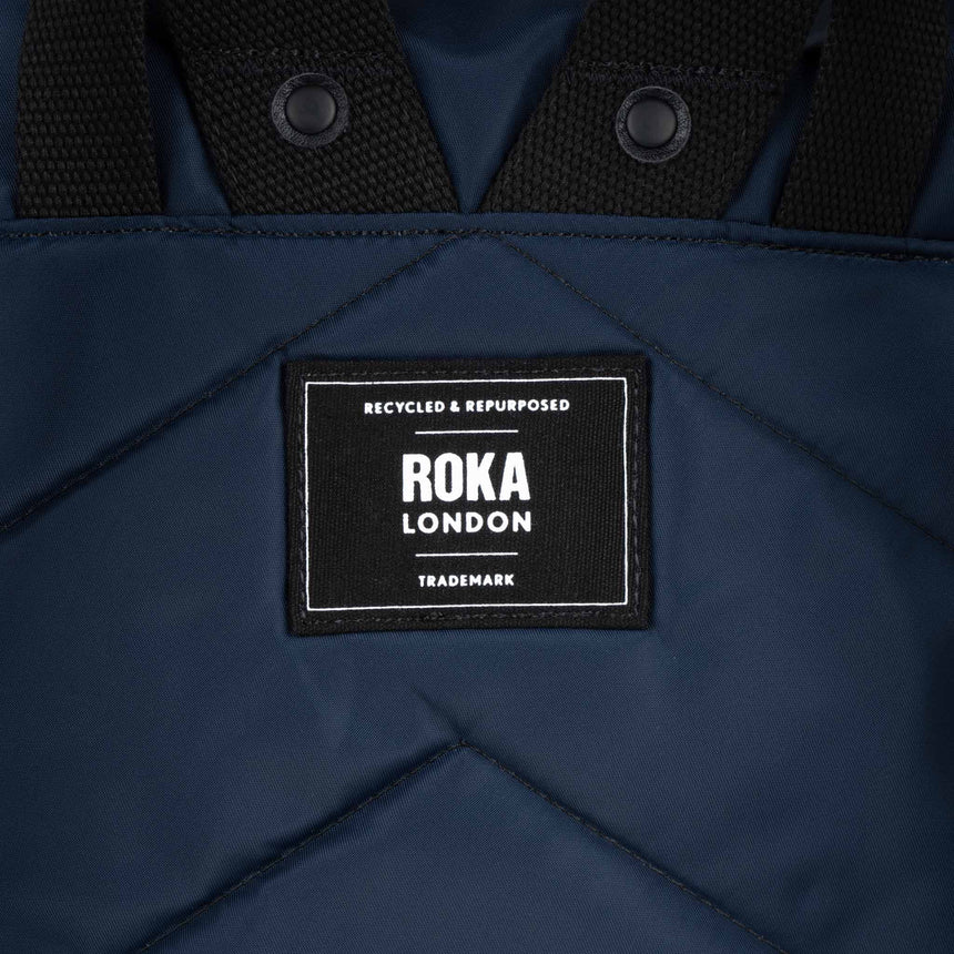 Roka London Black Label, Camden P Rucksack, Midnight (Sustainable Nylon)