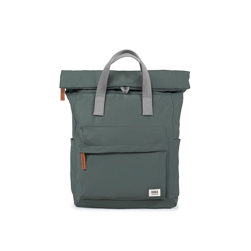 Roka London Canfield B Medium Sustainable Nylon Rucksack, Thyme