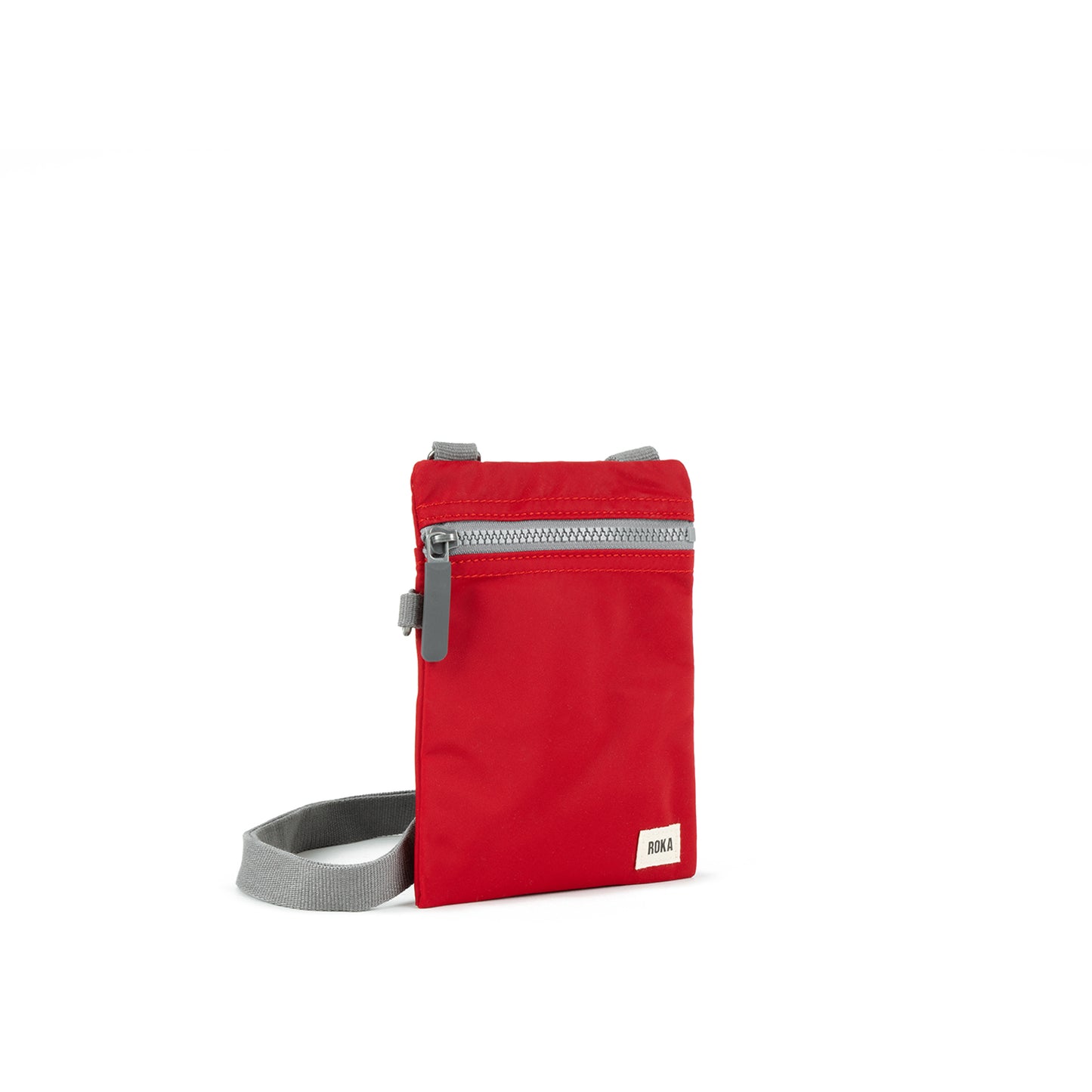 Roka London Chelsea Crossbody Phone Bag,Cranberry Red (Recycled Nylon)
